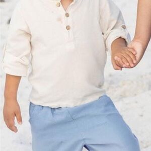 Cream and Blue Kids Matching Set